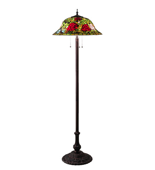 Meyda Tiffany Lighting 216879 Tiffany Rosebush Three Light Floor Lamp Lamp Bronze / Dark