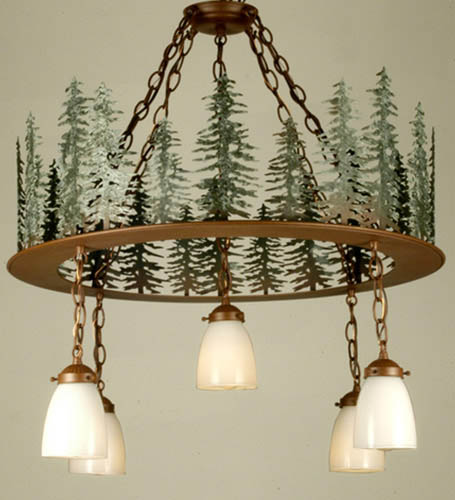 Meyda Tiffany Tall Pines 29557 Chandelier Light - Rust