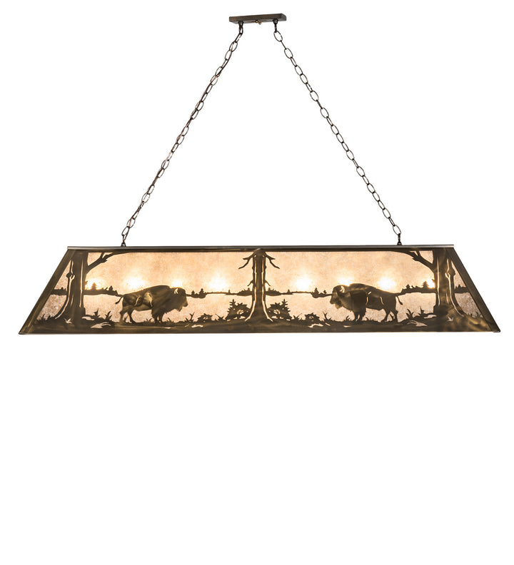 Meyda Tiffany Buffalo At Lake 30148 Pendant Light - Antique Copper