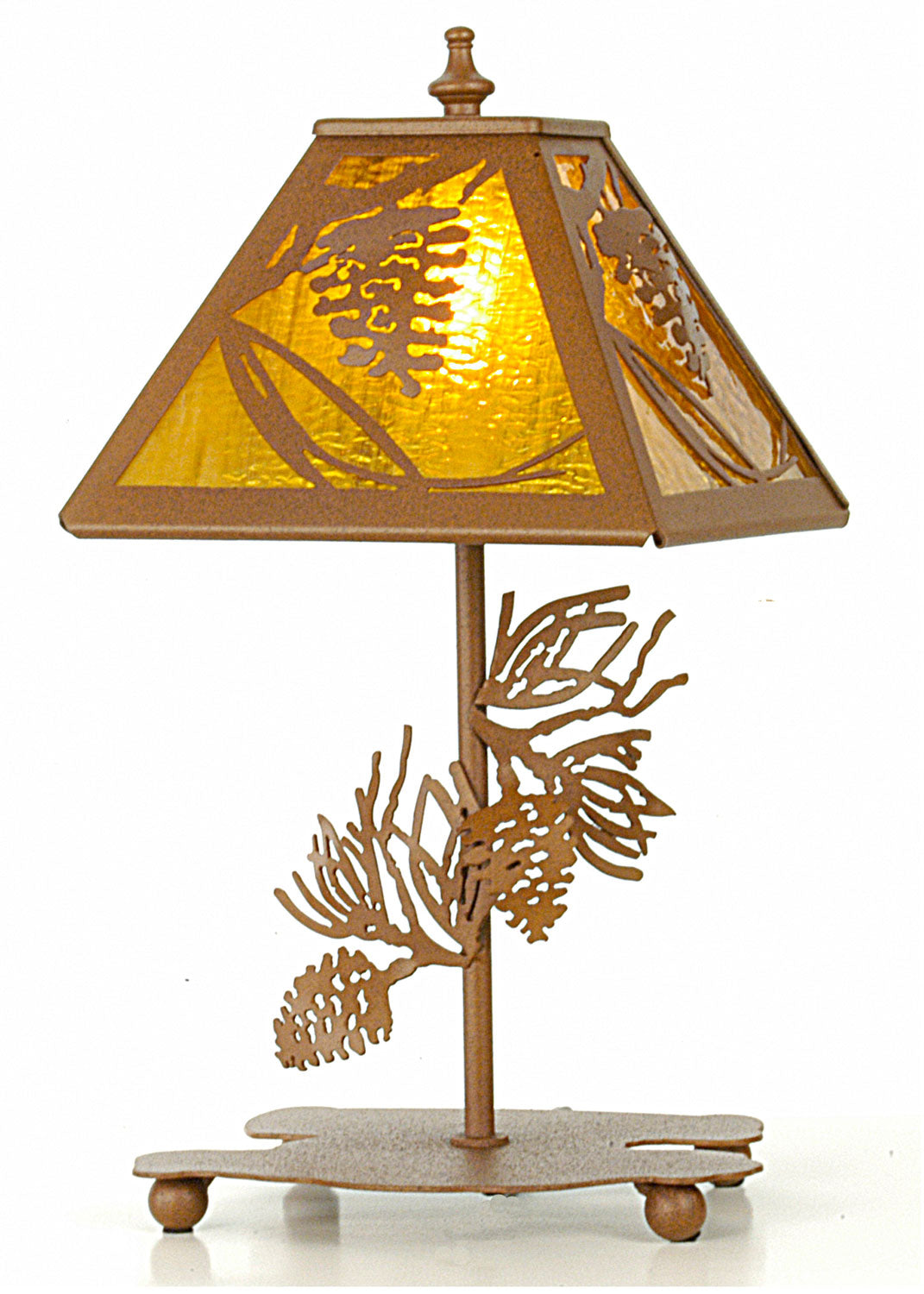 Meyda Tiffany Lighting 30158 Whispering Pines One Light Accent Lamp Lamp Bronze / Dark