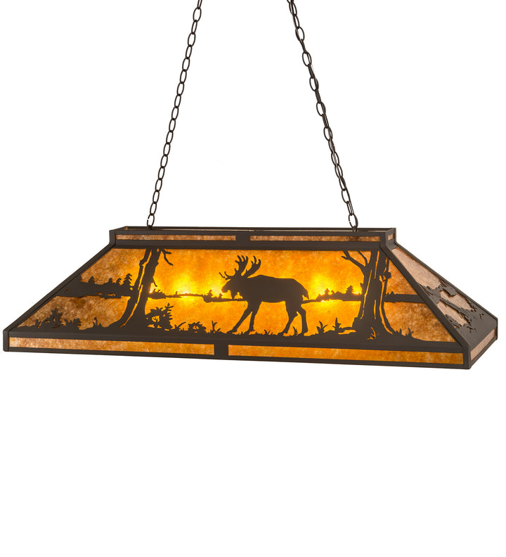 Meyda Tiffany Moose At Lake 30488 Pendant Light - Wrought Iron