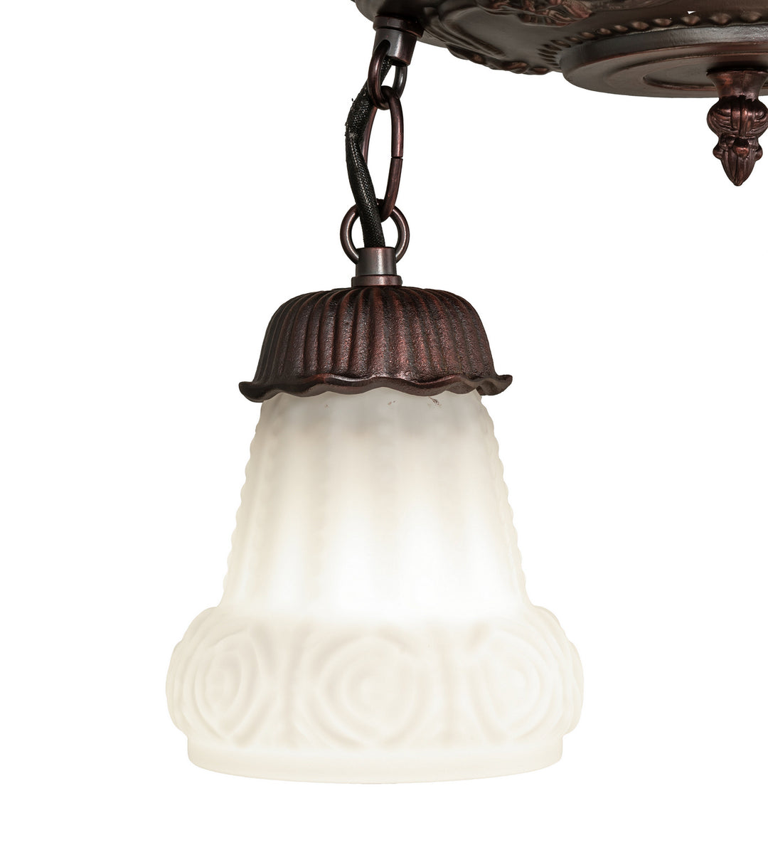 Meyda Tiffany White Puffy Rose 30543 Ceiling Light - Mahogany Bronze