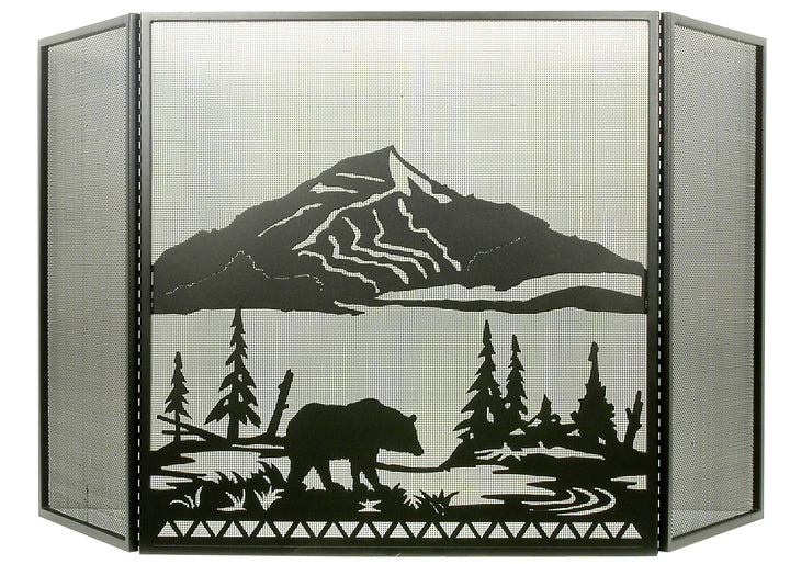 Meyda Tiffany Lighting 31616 Bear Creek Fireplace Screen Home Decor Black