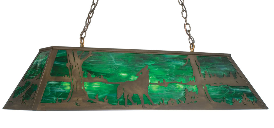 Meyda Tiffany Wolf At Lake 31634 Pendant Light - Antique Copper