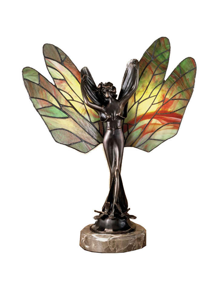 Meyda Tiffany Lighting 38673 Dragonfly Lady Two Light Accent Lamp Lamp Bronze / Dark