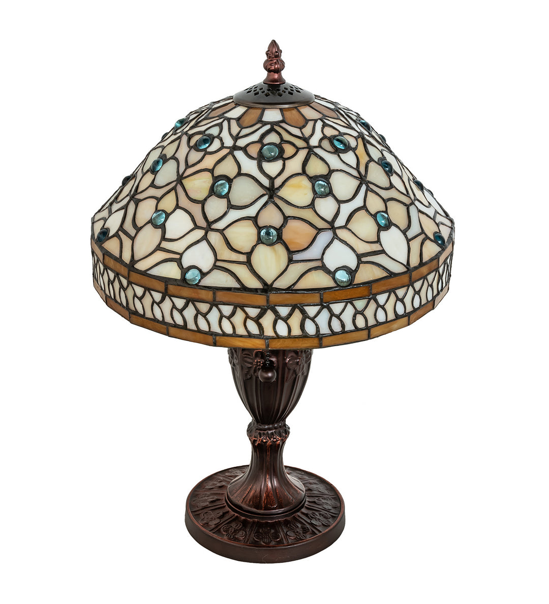 Meyda Tiffany Lighting 44881 Jeweled Quatrefoil One Light Accent Lamp Lamp Bronze / Dark