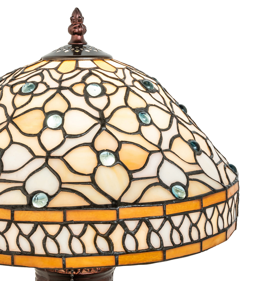 Meyda Tiffany Lighting 44881 Jeweled Quatrefoil One Light Accent Lamp Lamp Bronze / Dark