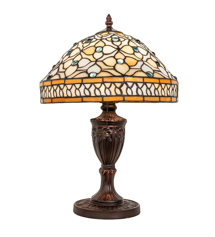 Meyda Tiffany Lighting 44881 Jeweled Quatrefoil One Light Accent Lamp Lamp Bronze / Dark