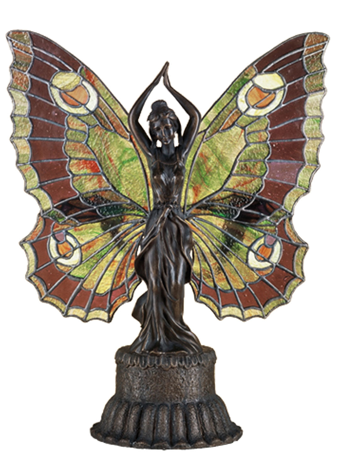 Meyda Tiffany Lighting 48018 Butterfly Lady Two Light Accent Lamp Lamp Bronze / Dark