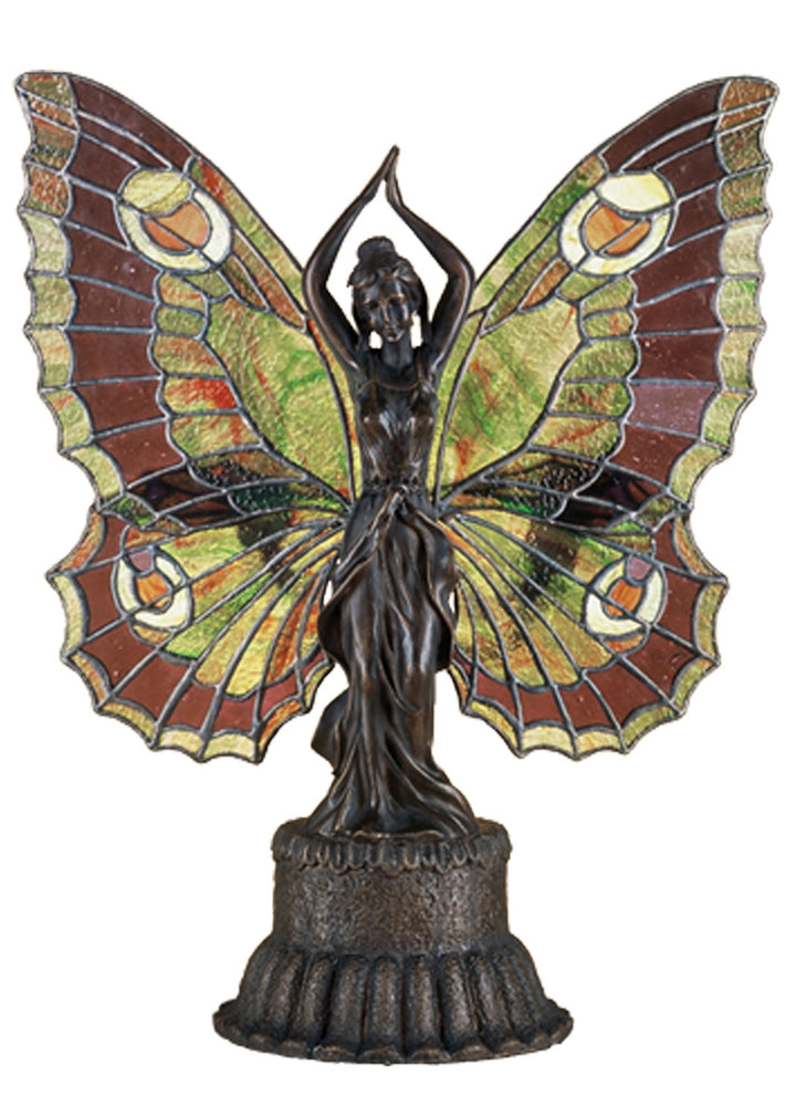 Meyda Tiffany Lighting 48018 Butterfly Lady Two Light Accent Lamp Lamp Bronze / Dark