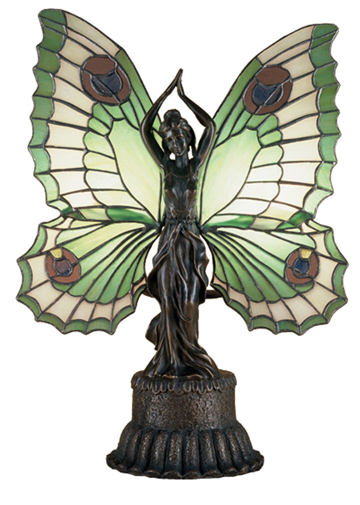 Meyda Tiffany Lighting 48019 Butterfly Lady Two Light Accent Lamp Lamp Bronze / Dark