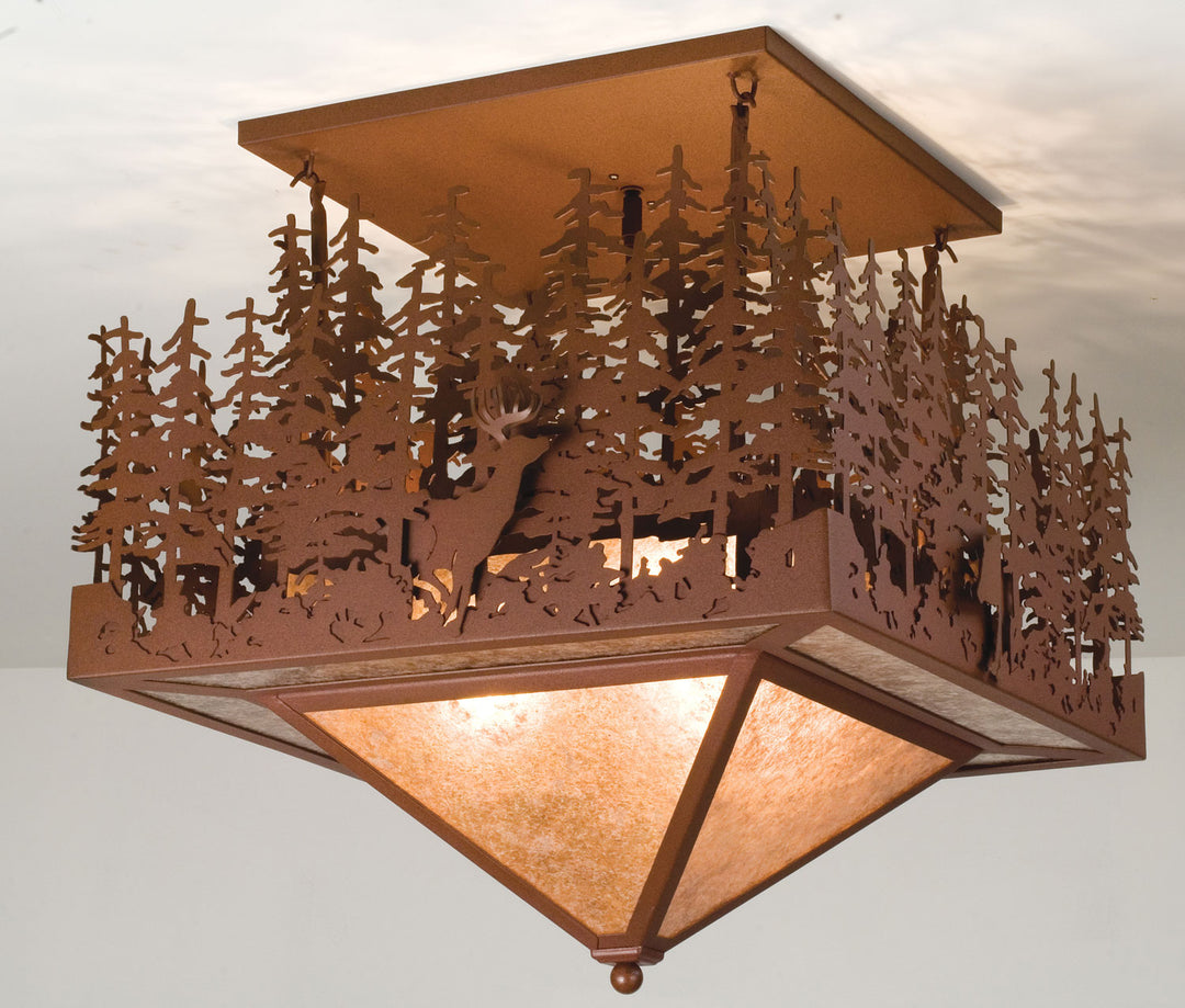 Meyda Tiffany Wildlife At Pine Lake 48062 Ceiling Light - Rust