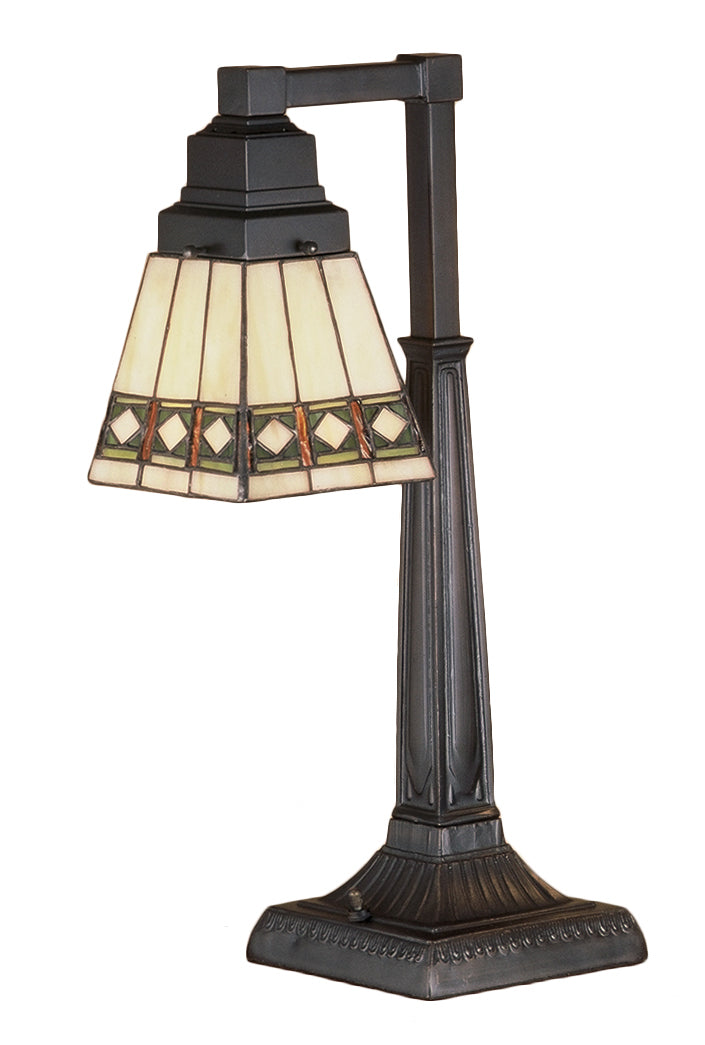 Meyda Tiffany Lighting 48213 Diamond Band Mission One Light Desk Lamp Lamp Bronze / Dark