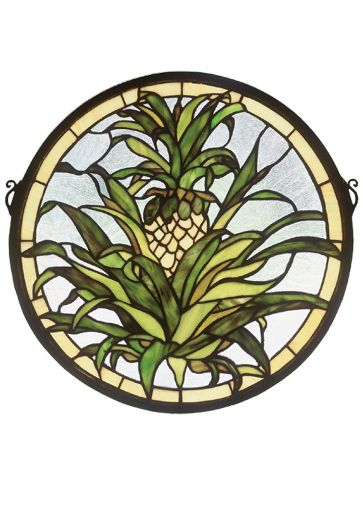 Meyda Tiffany Lighting 48550 Welcome Pineapple Window Mirror Bronze / Dark