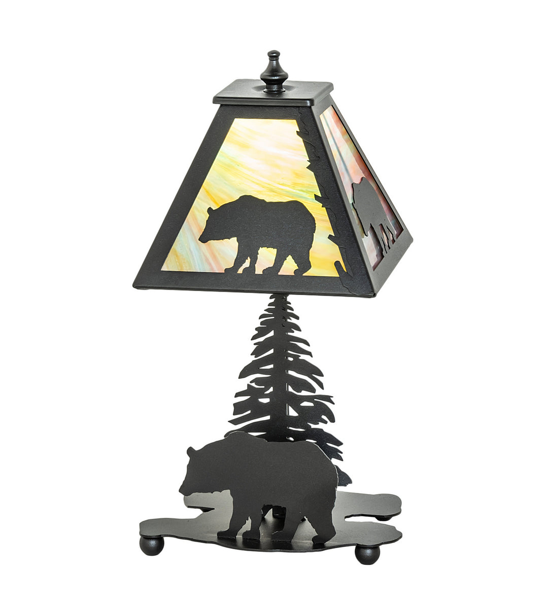 Meyda Tiffany Lighting 50398 Lone Bear One Light Table Lamp Lamp Black