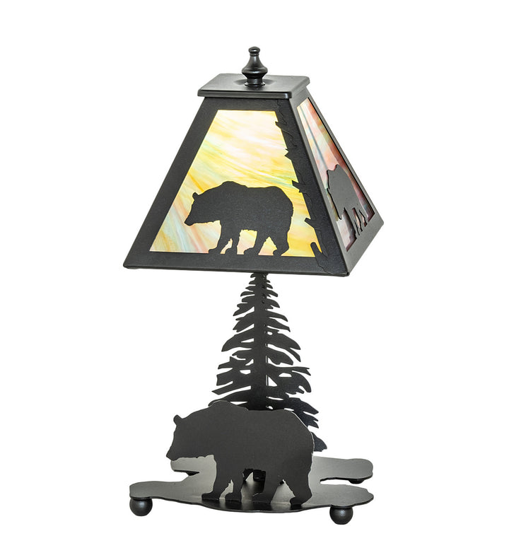 Meyda Tiffany Lighting 50398 Lone Bear One Light Table Lamp Lamp Black