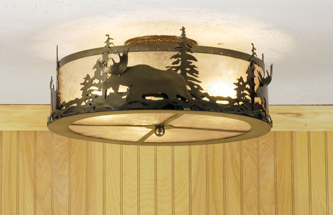 Meyda Tiffany Moose At Dusk 51095 Ceiling Light - Antique Copper