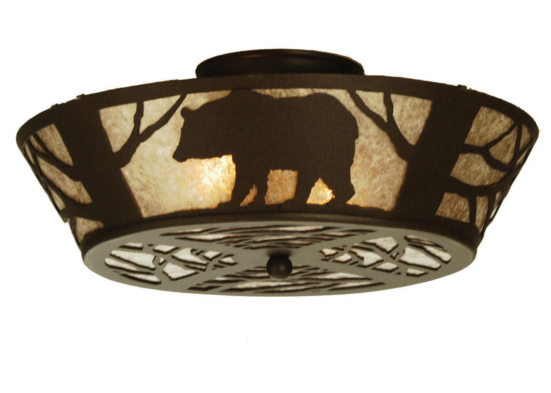 Meyda Tiffany Bear On The Loose 51328 Ceiling Light - Cafe Noir/Silver Mica