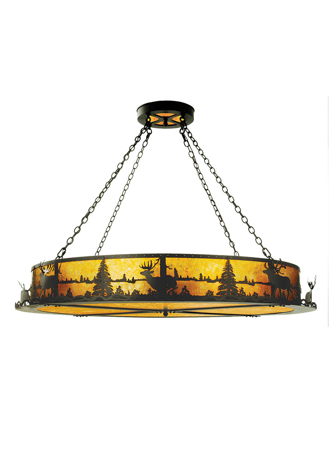 Meyda Tiffany Elk At Lake 52372 Pendant Light - Craftsman Brown