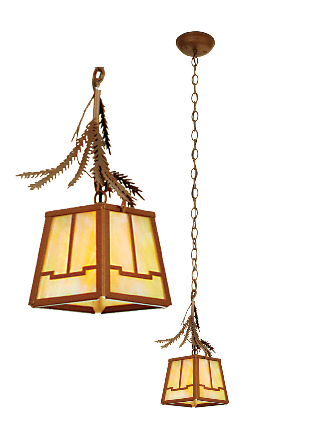 Meyda Tiffany Lighting 52380 Pine Branch One Light Mini Pendant Outdoor Bronze / Dark