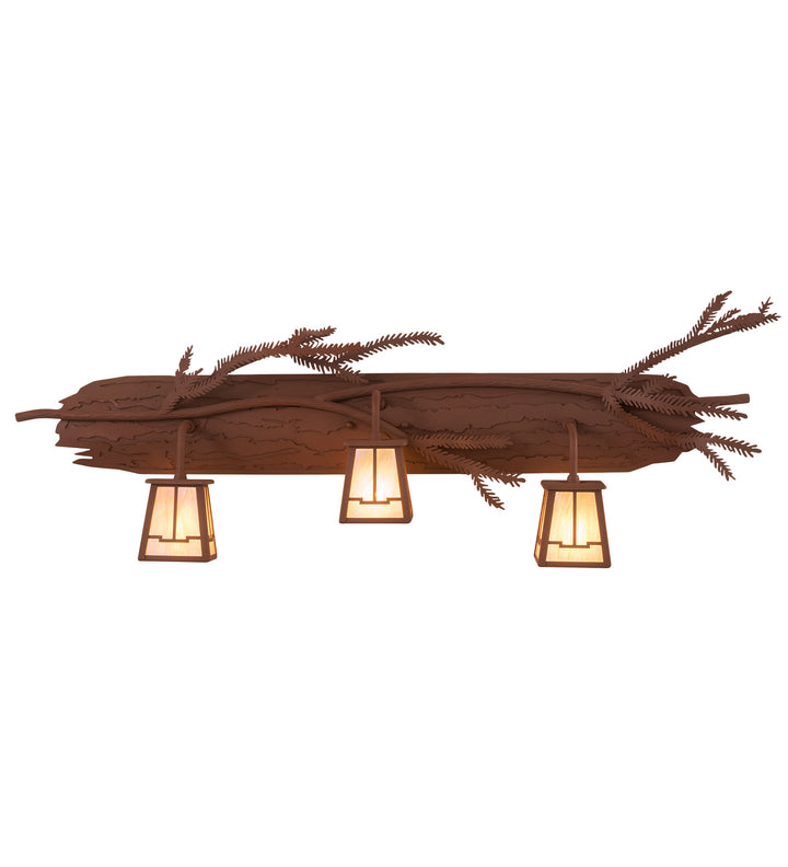 Meyda Tiffany Pine Branch 52385 Bath Vanity Light 38 in. wide - Rust