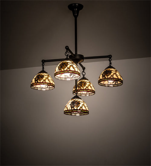 Meyda Tiffany Pinecone 217630 Chandelier Light - Craftsman Brown