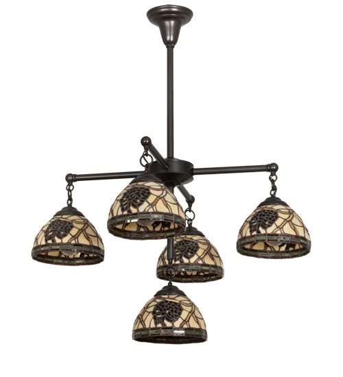 Meyda Tiffany Pinecone 217630 Chandelier Light - Craftsman Brown