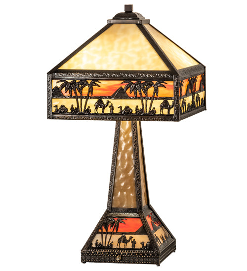Meyda Tiffany Lighting 217641 Camel Two Light Table Lamp Lamp Bronze / Dark