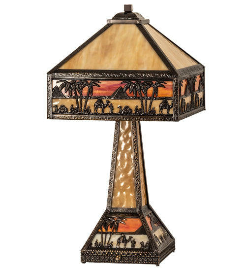 Meyda Tiffany Lighting 217641 Camel Two Light Table Lamp Lamp Bronze / Dark