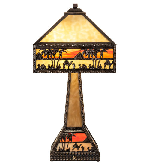 Meyda Tiffany Lighting 217641 Camel Two Light Table Lamp Lamp Bronze / Dark