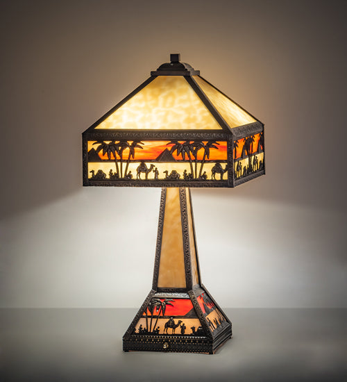 Meyda Tiffany Lighting 217641 Camel Two Light Table Lamp Lamp Bronze / Dark