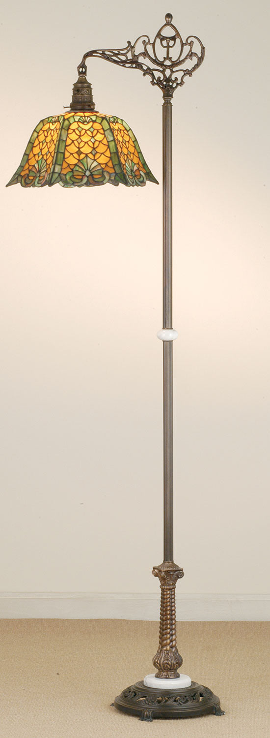 Meyda Tiffany Lighting 65830 Duffner & Kimberly Shell & Diamond One Light Bridge Arm Floor Lamp Lamp Bronze / Dark