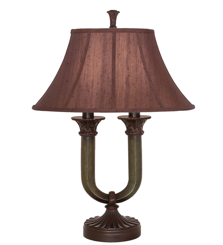 Meyda Tiffany Lighting 66032 Cypress Two Light Table Lamp Lamp Bronze / Dark