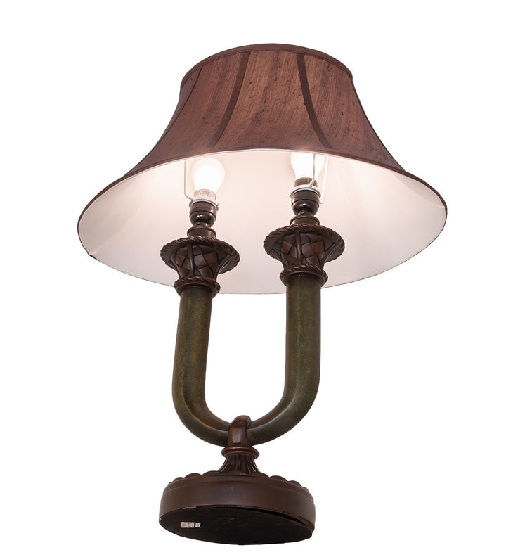 Meyda Tiffany Lighting 66032 Cypress Two Light Table Lamp Lamp Bronze / Dark