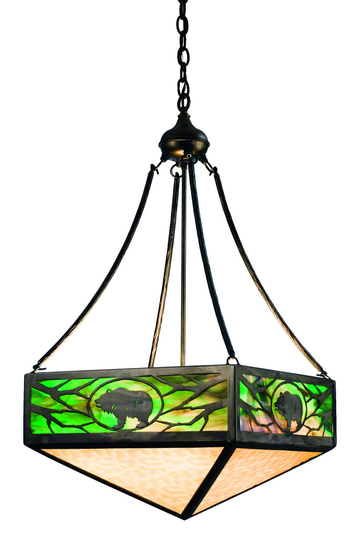 Meyda Tiffany Lone Grizzly Bear 66687 Pendant Light - Antique Copper