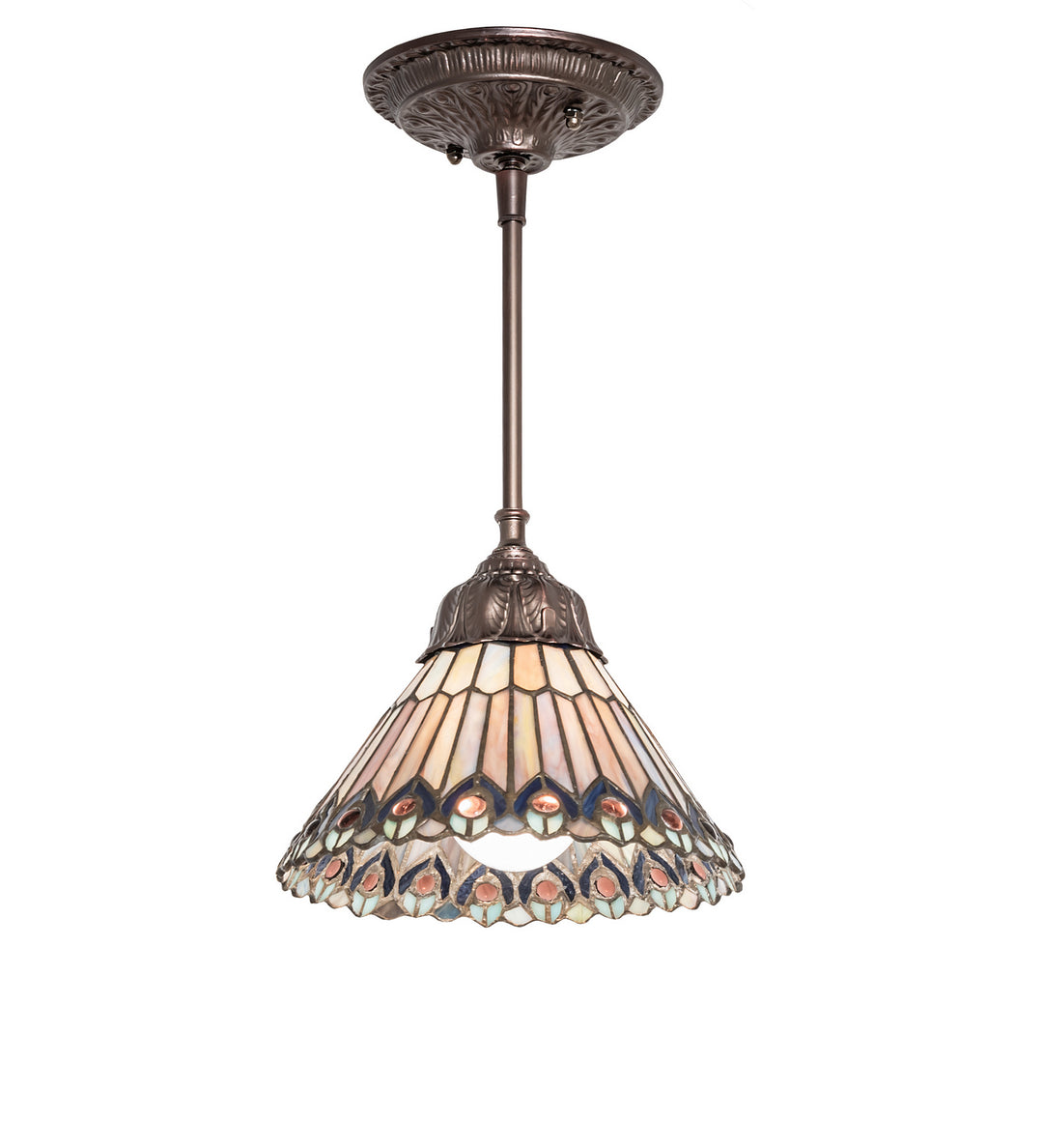 Meyda Tiffany Tiffany Jeweled Peacock 67708 Pendant Light - Bronze