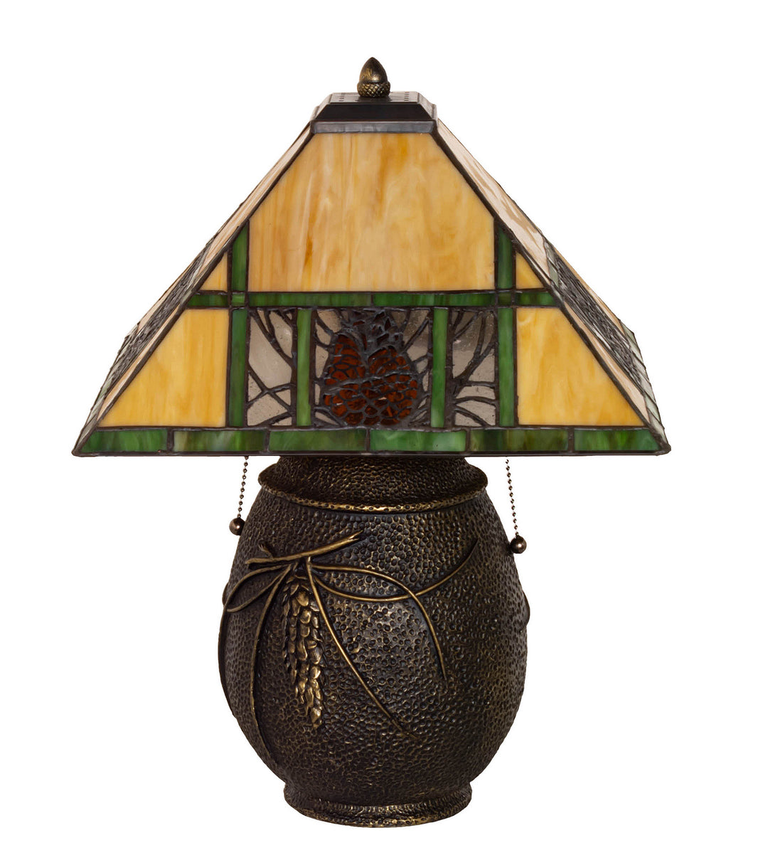 Meyda Tiffany Lighting 67850 Pinecone Ridge Two Light Table Lamp Lamp Bronze / Dark