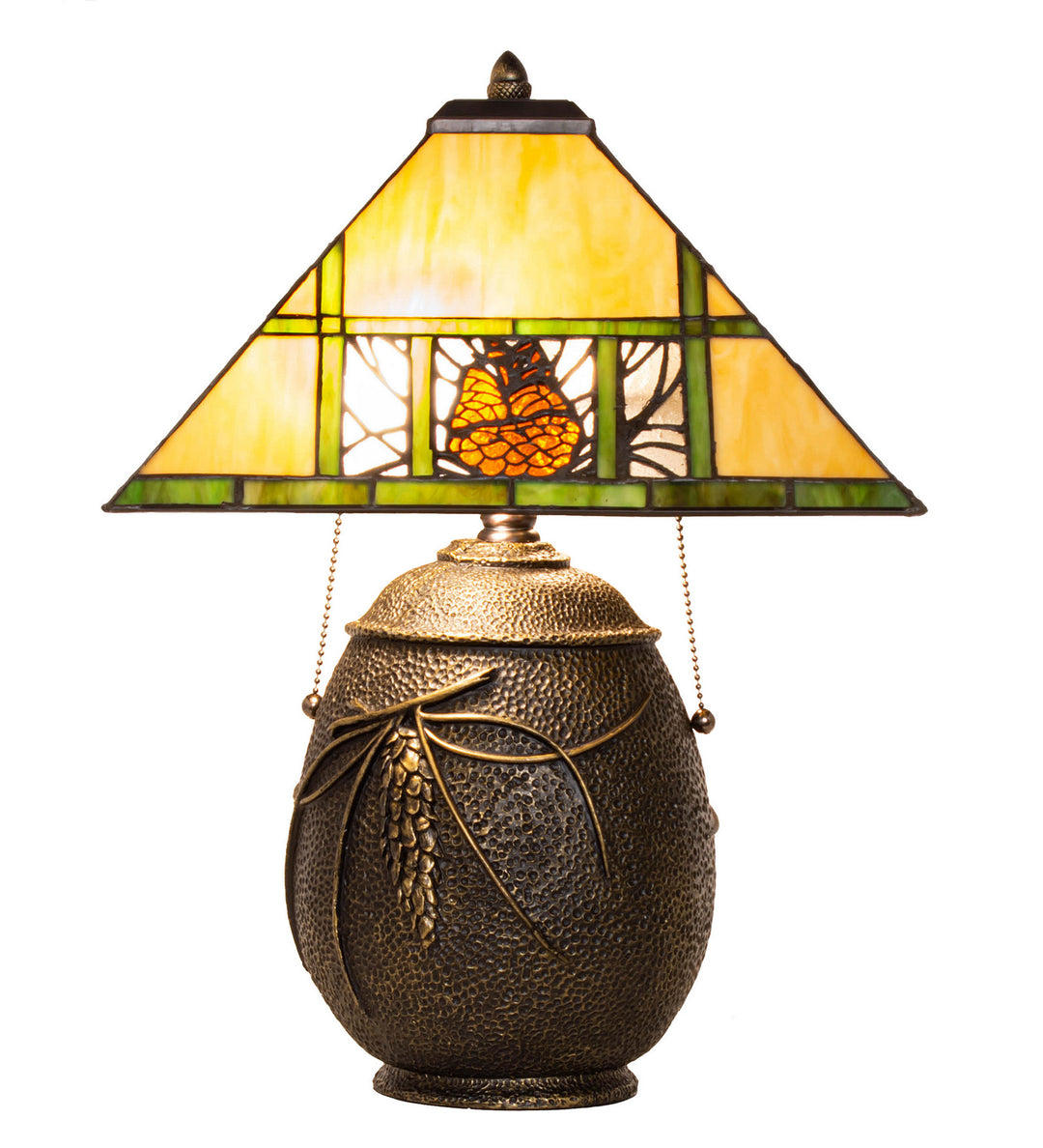 Meyda Tiffany Lighting 67850 Pinecone Ridge Two Light Table Lamp Lamp Bronze / Dark