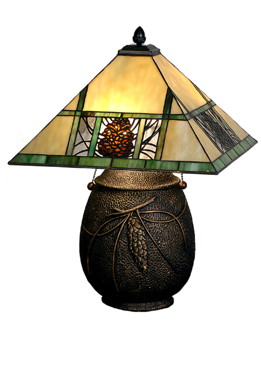 Meyda Tiffany Lighting 67850 Pinecone Ridge Two Light Table Lamp Lamp Bronze / Dark