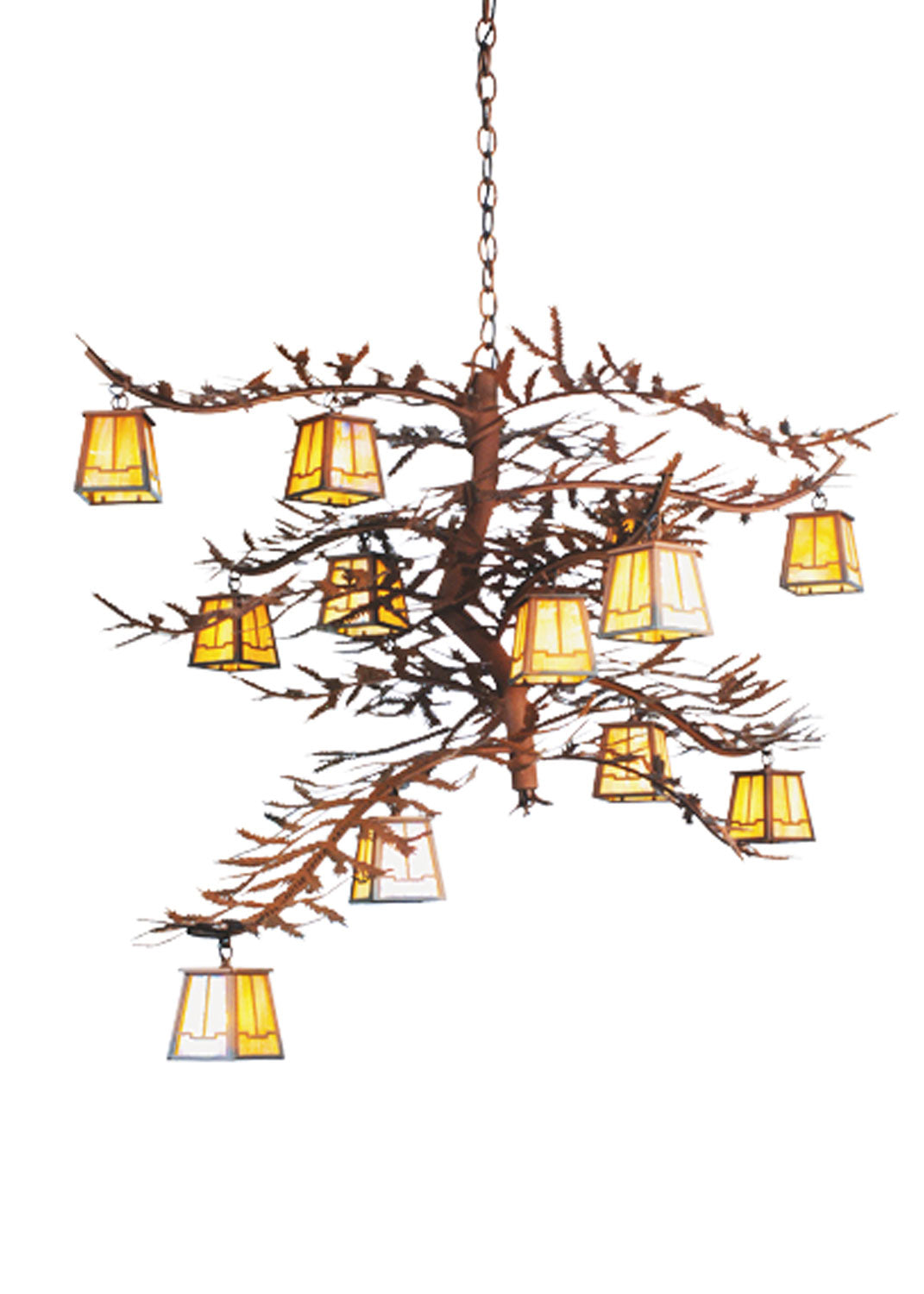 Meyda Tiffany Pine Branch 67904 Chandelier Light - Rust,Wrought Iron