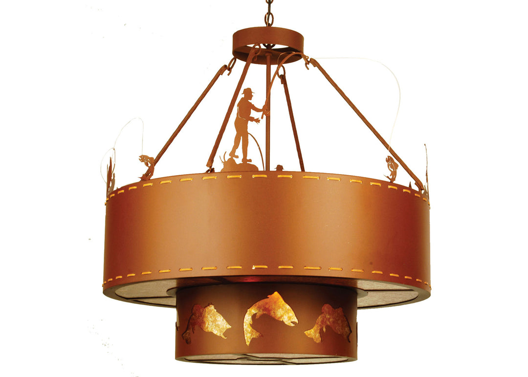 Meyda Tiffany Fly Fishing Creek 68924 Pendant Light - Rust