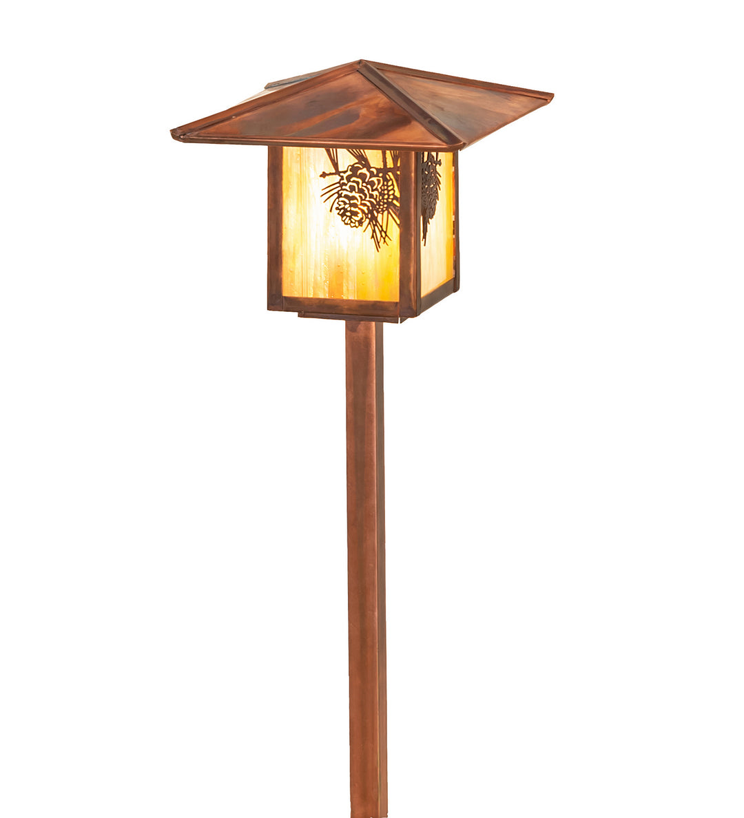 Meyda Tiffany Lighting 73491 Seneca One Light Landscape Fixture Landscape Light Copper/Antique/Verde