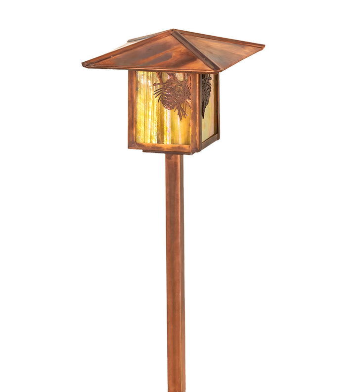 Meyda Tiffany Lighting 73491 Seneca One Light Landscape Fixture Landscape Light Copper/Antique/Verde