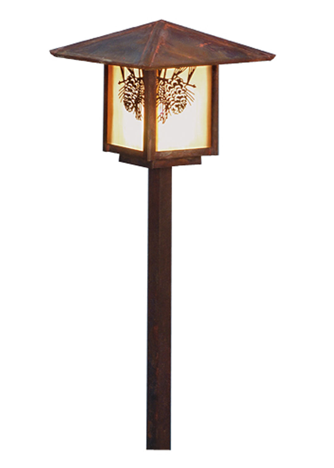 Meyda Tiffany Lighting 73491 Seneca One Light Landscape Fixture Landscape Light Copper/Antique/Verde