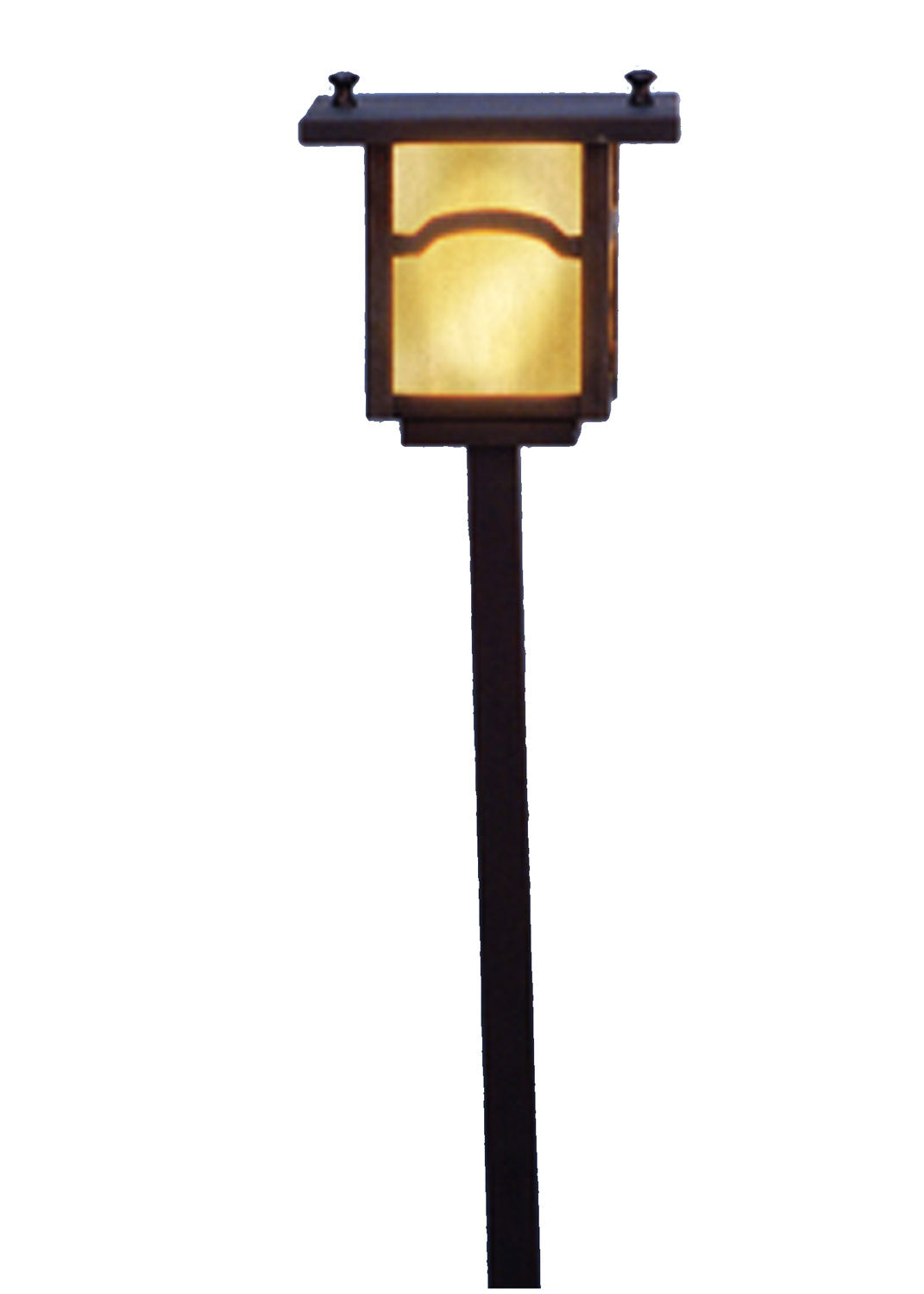 Meyda Tiffany Lighting 73545 Hyde Park One Light Post Landscape Fixture Landscape Light Bronze / Dark