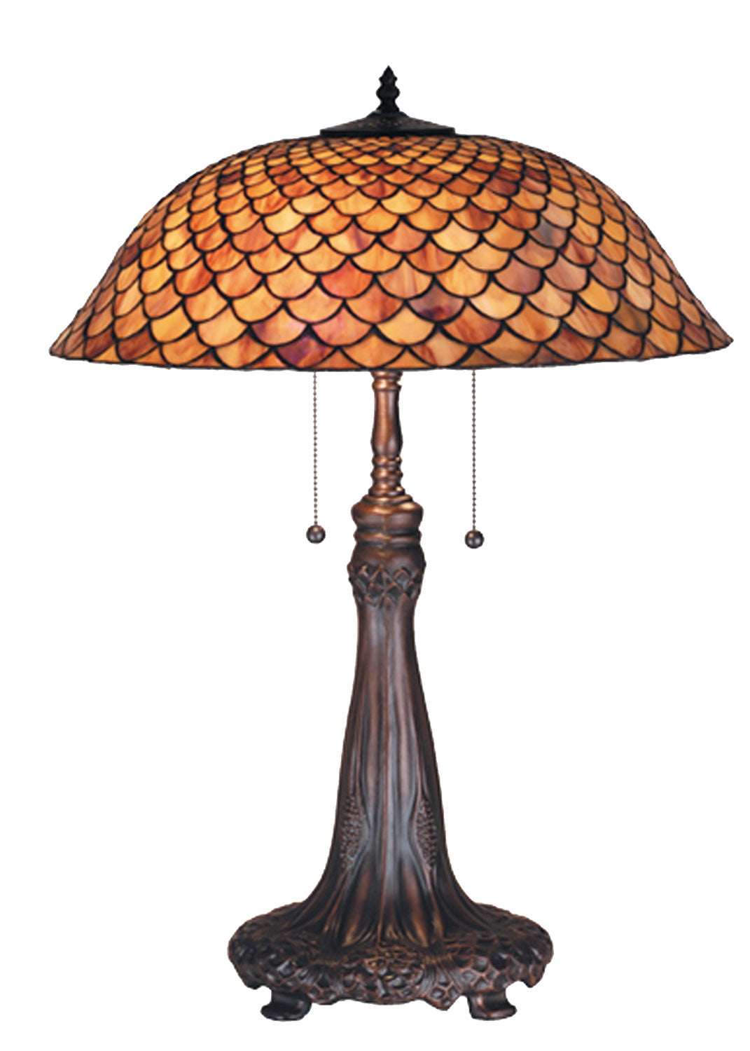 Meyda Tiffany Lighting 74040 Fishscale 27.5"Table Lamp Lamp Bronze / Dark