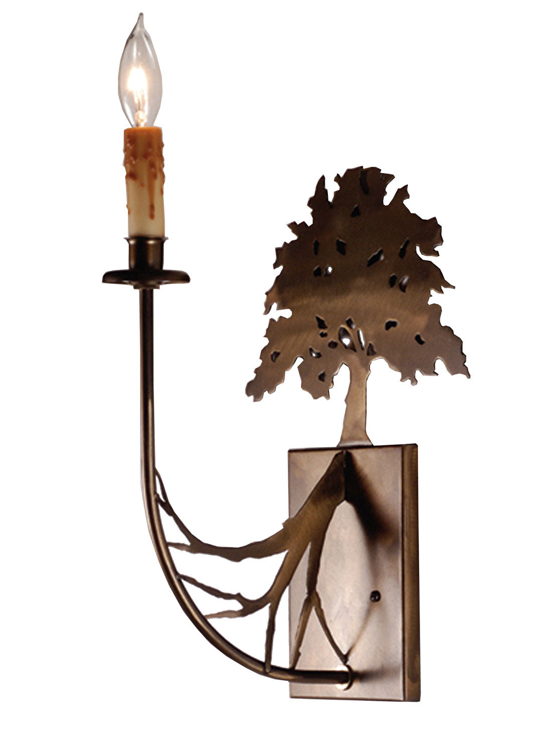 Meyda Tiffany Oak Tree 82157 Wall Light - Antique Copper