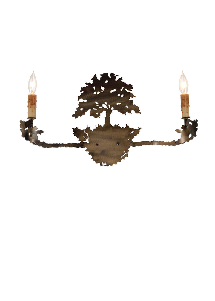 Meyda Tiffany Oak Tree 82158 Wall Light - Antique Copper