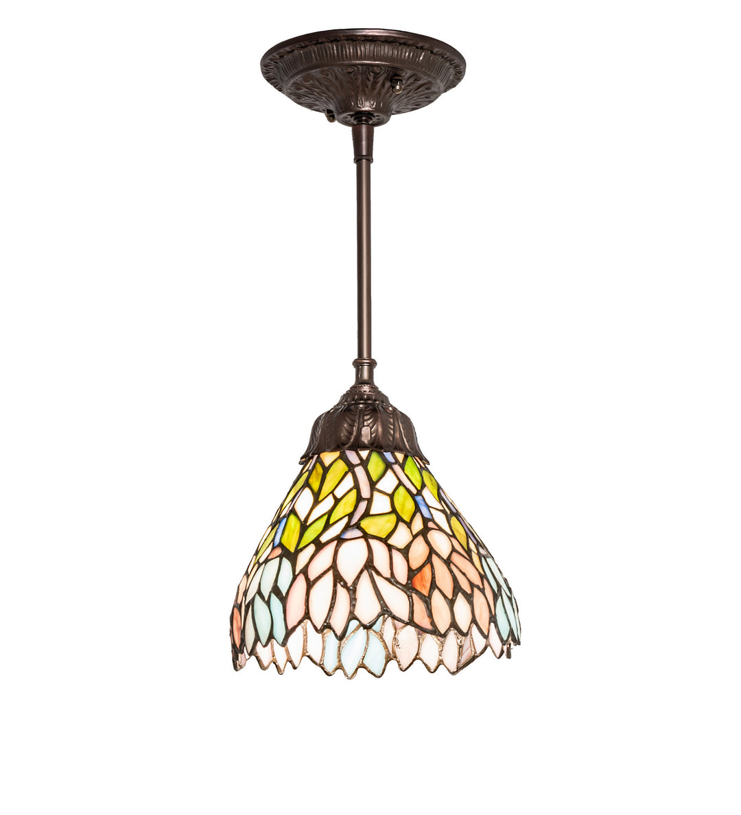 Meyda Tiffany Wisteria 82422 Pendant Light - Beige Pink Purple