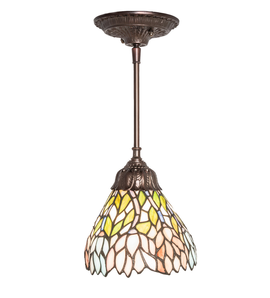 Meyda Tiffany Wisteria 82422 Pendant Light - Beige Pink Purple